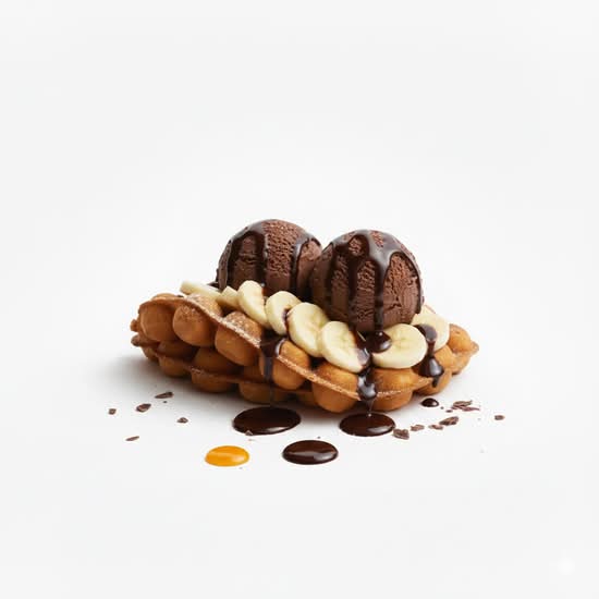 H3. Egg Waffle with Banana and Chocolate Ice Cream 香蕉鸡蛋仔及巧克力冰淇凌